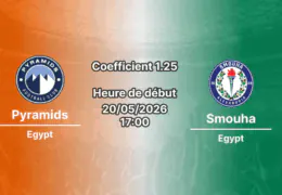 Pronostic Pyramids Smouha – Stade 30 June, Le Caire, Egypt Premier League Championship Round 20 mai 2026