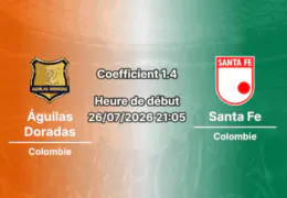 Pronostic Águilas Doradas Santa Fe – Estadio Alberto Grisales Rionegro Colombia, Liga BetPlay Clausura Journée 1, 26 juillet 2026