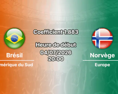 Pronostic Brésil Norvège – MetLife Stadium East Rutherford, 8e de finale Coupe du Monde 2026, 5 juillet 2026