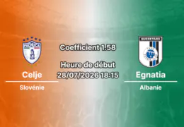 Pronostic Celje Egnatia – Arena Z'dežele, Ligue des Champions 2026-27, 28