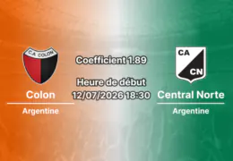 Pronostic Colon Central Norte – Stade Estanislao Lopez Santa Fe, Primera B Nacional Argentine, 12 juillet 2026