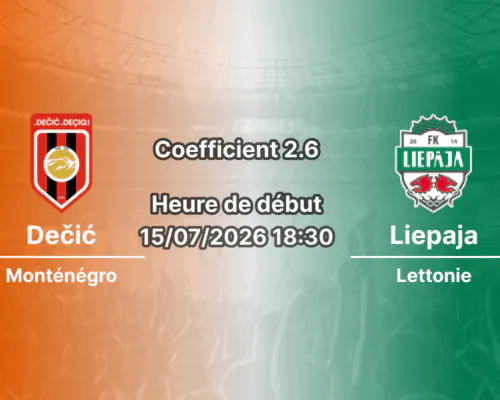 Pronostic Dečić Liepaja – Stade Tusko Polje Tuzi, Ligue Conférence UEFA Q1 match retour, 15 juillet 2026