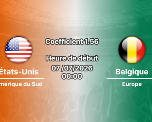 Pronostic États-Unis Belgique – Lumen Field Seattle, 8e de finale Coupe du Monde 2026, 7 juillet 2026