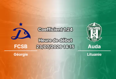 Pronostic FCSB Auda – Arena Națională Bucarest Roumanie, Ligue Conférence UEFA 2e tour qualificatif aller, 23 juillet 2026