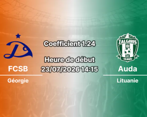 Pronostic FCSB Auda – Arena Națională Bucarest Roumanie, Ligue Conférence UEFA 2e tour qualificatif aller, 23 juillet 2026