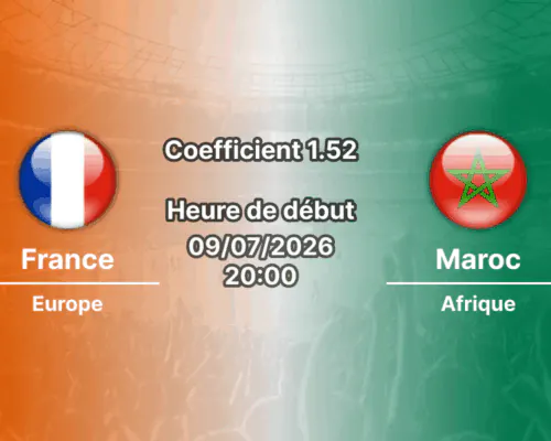 Pronostic France Maroc – Gillette Stadium Foxborough, quart de finale Coupe du Monde 2026, 9 juillet 2026