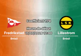 Pronostic Fredrikstad Lillestrom – Stade Fredrikstad, Eliteserien Norvège Tour 13, 11 juillet 2026