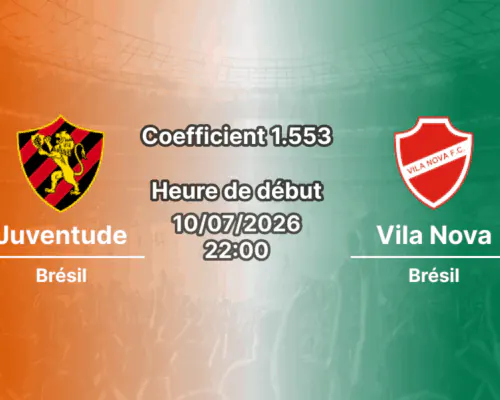 Pronostic Juventude Vila Nova – Alfredo Jaconi Caxias do Sul, Campeonato Brasileiro Série B Tour 17, 10 juillet 2026