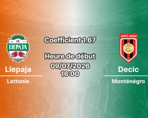 Pronostic Liepaja Decic – Daugavas stadions Liepāja, Ligue Conférence UEFA Q1, 9 juillet 2026
