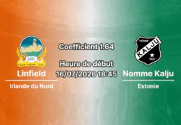 linfield_nomme_kalju_16juillet2026.jpg COVER ALT : Pronostic Linfield Nomme Kalju – Windsor Park Belfast, Ligue Conférence UEFA 1er tour qualif retour 16 juillet 2026
