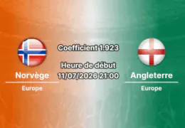 Pronostic Norvège Angleterre – Hard Rock Stadium Miami, quart de finale Coupe du Monde 2026, 11 juillet 2026