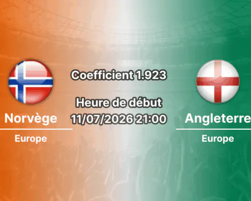 Pronostic Norvège Angleterre – Hard Rock Stadium Miami, quart de finale Coupe du Monde 2026, 11 juillet 2026