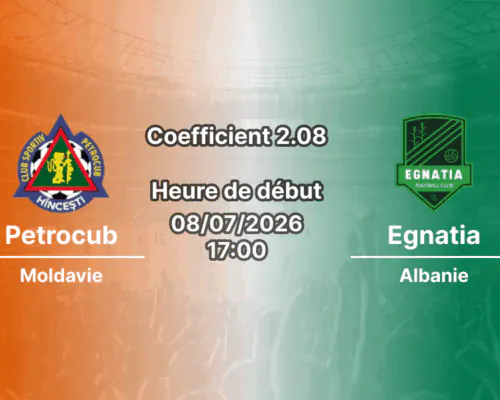 Pronostic Petrocub Egnatia – Stade Zimbru Chișinău, Ligue des Champions 1er tour qualificatif, 8 juillet 2026