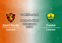 Pronostic Sport Recife Cuiabá – Estádio Adelmar da Costa Carvalho Recife Brésil, Campeonato Brasileiro Série B Tour 20, 27 juillet 2026