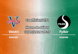 Pronostic Vestri Fylkir – Stade Kerecis Isafjordur, Islande 1ère Division Tour 13, 13 juillet 2026