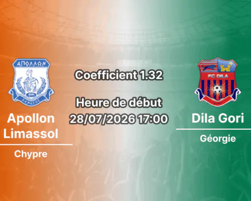 Pronostic Apollon Limassol Dila Gori – Alphamega Stadium, Conference League 2026-27, 28 juillet