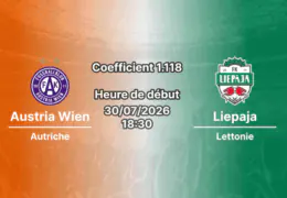 Pronostic Austria Wien Liepaja – Generali Arena Vienne, Conference League 2026-27, 30 juillet