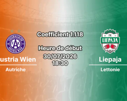 Pronostic Austria Wien Liepaja – Generali Arena Vienne, Conference League 2026-27, 30 juillet