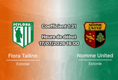 Pronostic Flora Nomme United – A. Le Coq Arena Tallinn, Meistriliiga Tour 20, 17 juillet 2026