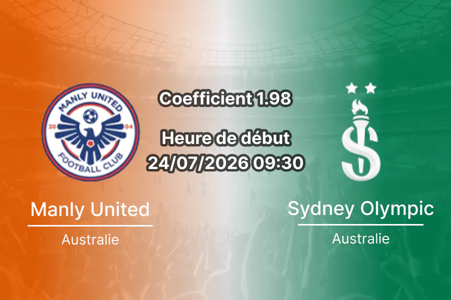 Pronostic Manly United Sydney Olympic – Cromer Park Sydney, NPL NSW Round 25, 24 juillet 2026