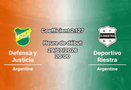 Pronostic Defensa y Justicia Deportivo Riestra – Estadio Norberto Tomaghello, Clausura 2026, 29 juillet