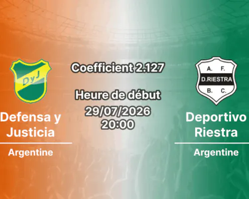 Pronostic Defensa y Justicia Deportivo Riestra – Estadio Norberto Tomaghello, Clausura 2026, 29 juillet