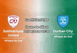 Pronostic Sekhukhune United Durban City – Seshego Stadium, Betway Premiership 2026-27, 1er août