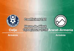 Pronostic Celje Ararat-Armenia — Stadion Zdežele, Ligue des Champions 2026/27, Celje, 11 août 2026
