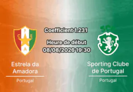 Pronostic Estrela Amadora Sporting CP – Estádio José Gomes Amadora, Liga Portugal Betclic Journée 1, 8 août 2026