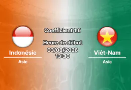 Pronostic Indonésie Viêt-Nam – Stade Pakansari Bogor, ASEAN Hyundai Cup 2026 Groupe A, 3 août
