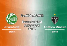 Pronostic Juventude Atlético Mineiro – Estádio Alfredo Jaconi, Caxias do Sul, Copa do Brasil 1/8 de finale retour 4 août 2026