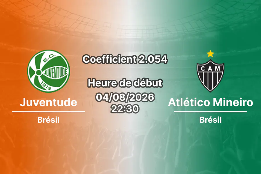Pronostic Juventude Atlético Mineiro – Estádio Alfredo Jaconi, Caxias do Sul, Copa do Brasil 1/8 de finale retour 4 août 2026
