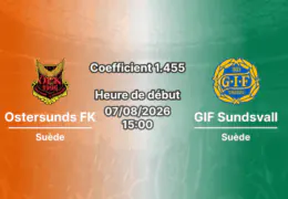 Pronostic Ostersunds FK GIF Sundsvall – Jamtkraft Arena, Östersund, Superettan suédoise 7 août 2026