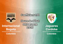 Pronostic Internacional de Bogota Jaguares de Cordoba – Estadio Metropolitano de Techo, Bogotá, Liga BetPlay Clausura 2026 Round 3, 5 août 2026